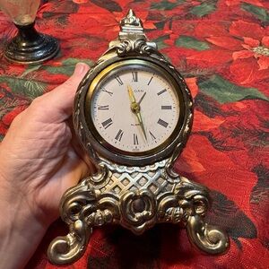 vintage Sloan die-cast Victorian-style alarm clock